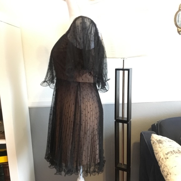 BCBG Max Azria Black Pleated Cocktail Dress - Picture 7 of 8